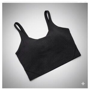 EXCELLENT Lululemon Align Tank Top Black Emboss Size 12 Yoga Cropped Sports Bra